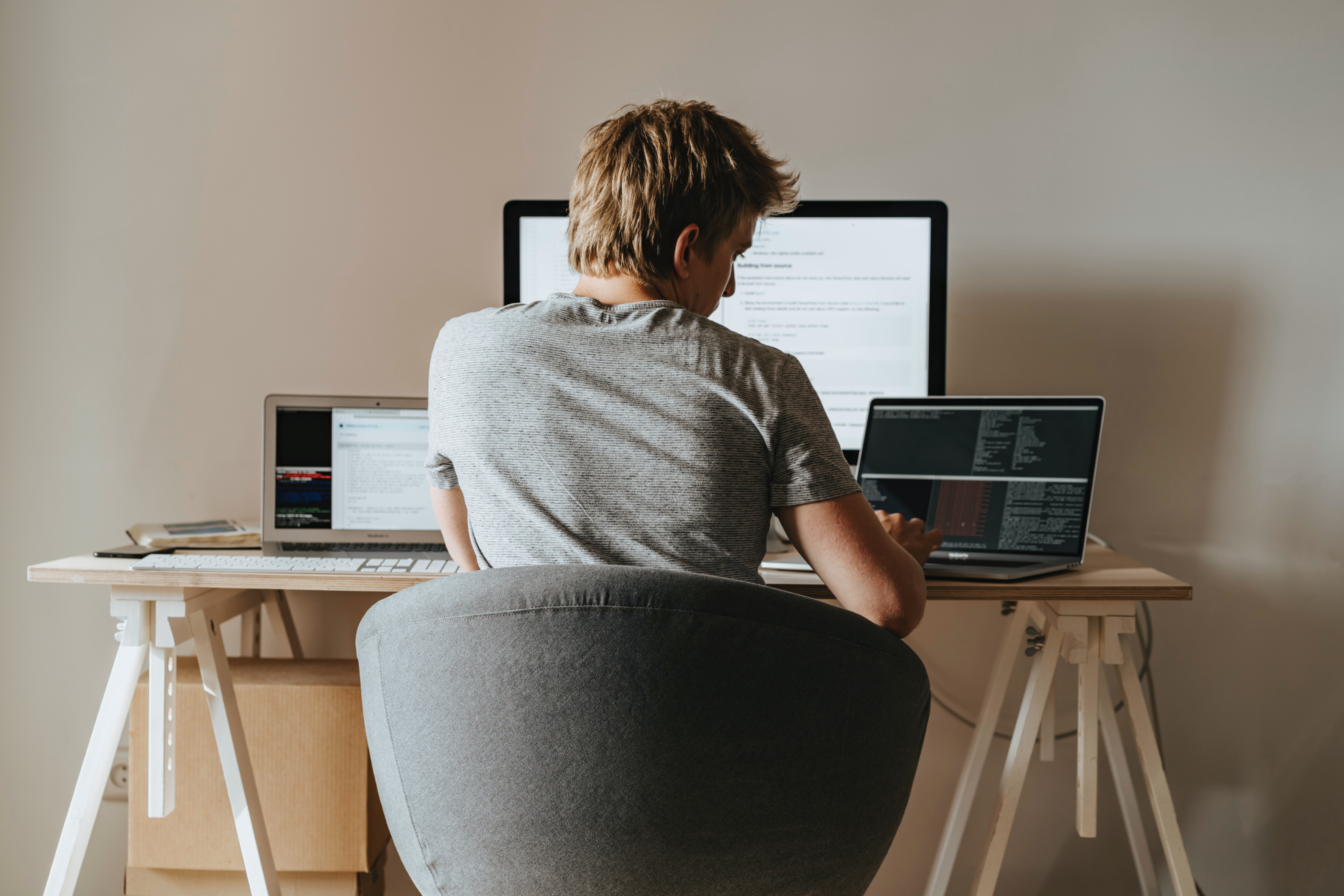 remote worker at home office