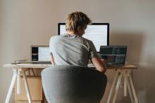 remote worker at home office