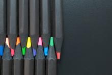 A rainbow of colored pencils